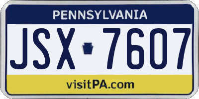 PA license plate JSX7607