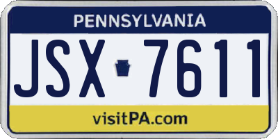 PA license plate JSX7611
