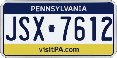 PA license plate JSX7612