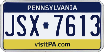 PA license plate JSX7613