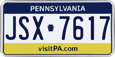 PA license plate JSX7617