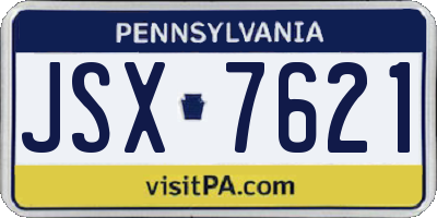 PA license plate JSX7621