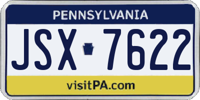 PA license plate JSX7622
