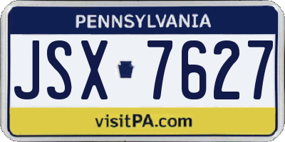 PA license plate JSX7627