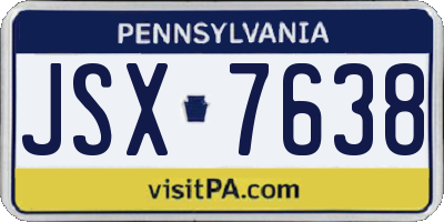 PA license plate JSX7638