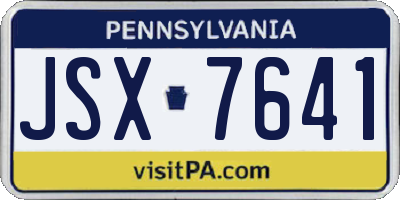 PA license plate JSX7641