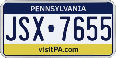PA license plate JSX7655