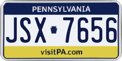 PA license plate JSX7656