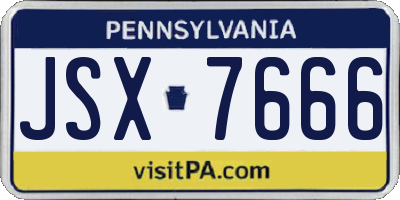 PA license plate JSX7666