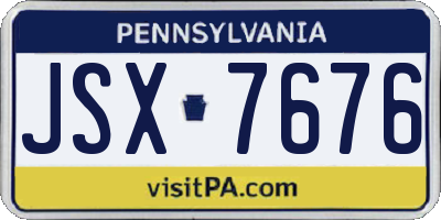 PA license plate JSX7676