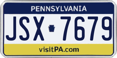 PA license plate JSX7679