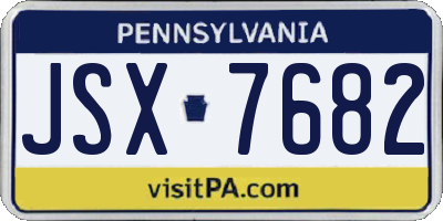 PA license plate JSX7682
