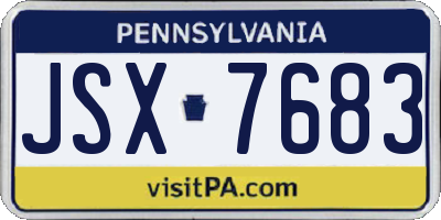 PA license plate JSX7683