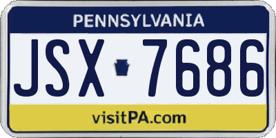 PA license plate JSX7686