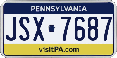 PA license plate JSX7687