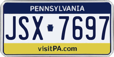 PA license plate JSX7697
