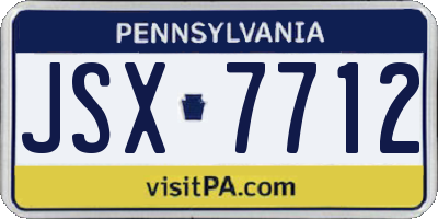 PA license plate JSX7712