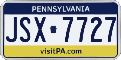 PA license plate JSX7727