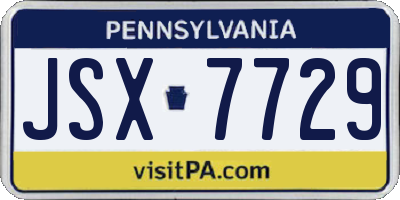 PA license plate JSX7729
