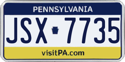 PA license plate JSX7735