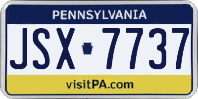 PA license plate JSX7737