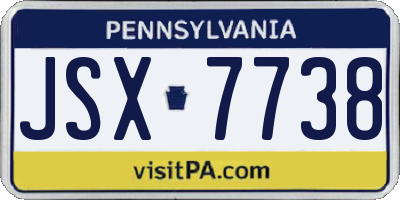PA license plate JSX7738
