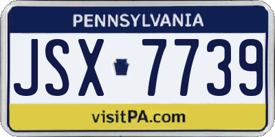 PA license plate JSX7739