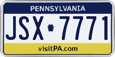 PA license plate JSX7771