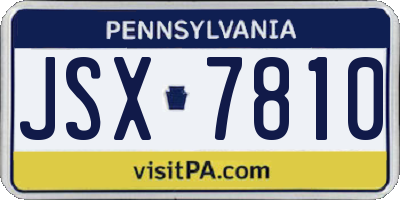PA license plate JSX7810