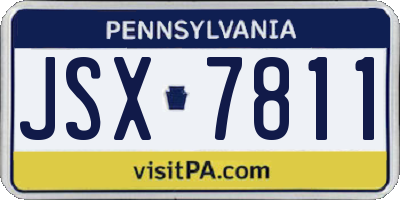 PA license plate JSX7811