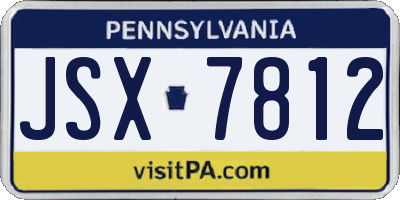 PA license plate JSX7812