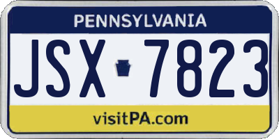 PA license plate JSX7823