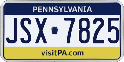 PA license plate JSX7825
