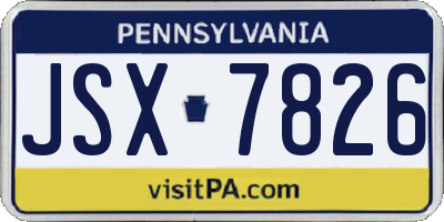 PA license plate JSX7826