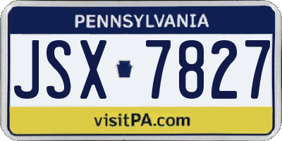 PA license plate JSX7827