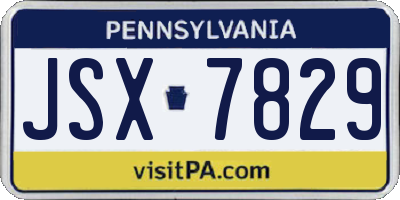 PA license plate JSX7829