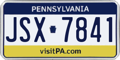 PA license plate JSX7841