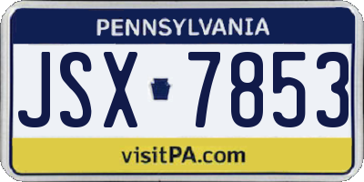 PA license plate JSX7853