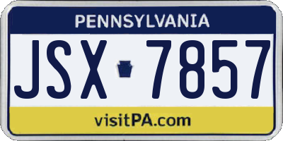 PA license plate JSX7857