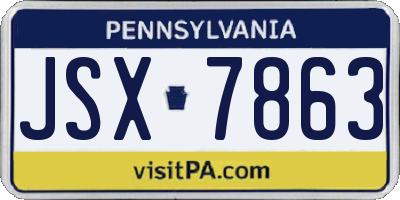 PA license plate JSX7863