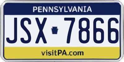 PA license plate JSX7866
