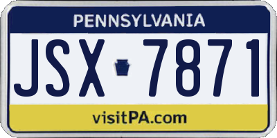 PA license plate JSX7871