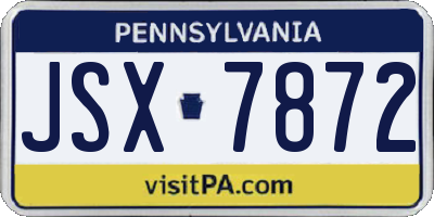 PA license plate JSX7872