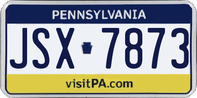 PA license plate JSX7873