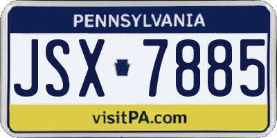 PA license plate JSX7885