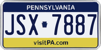 PA license plate JSX7887