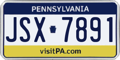 PA license plate JSX7891