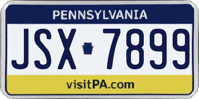 PA license plate JSX7899