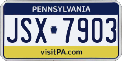 PA license plate JSX7903