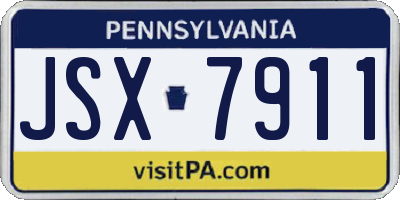 PA license plate JSX7911